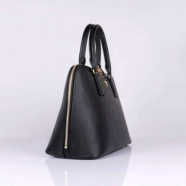 2014 Prada Saffiano Calf Leather Two Handle Bag BL0837 black - Click Image to Close